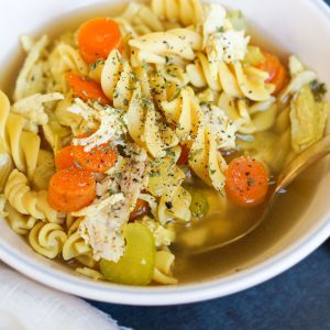 Homemade Chicken Noodle Soup Close-up