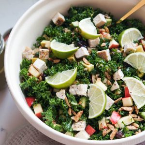 Bowl of kale and wild rice salad