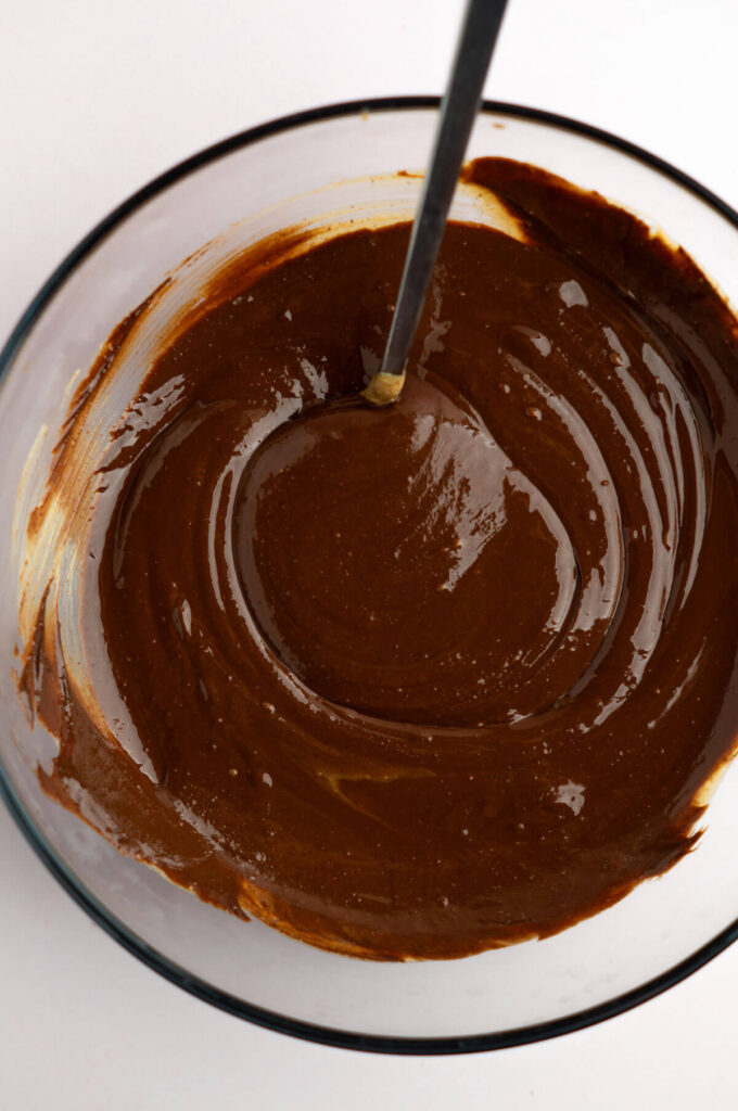 Photo of chocolate and peanut butter mixed.