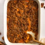 Overhead shot of sweet potato casserole.