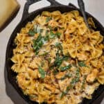 Large pan of marry me chicken pasta.