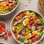 An overhead shot of copycat Chick fil a cobb salad.