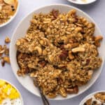 Bowl of homemade coconut granola.