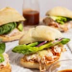 Front view of bbq turkey sandwiches