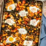 The completed sheet pan breakfast hash.