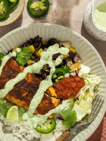 Featured image for fish taco bowls.