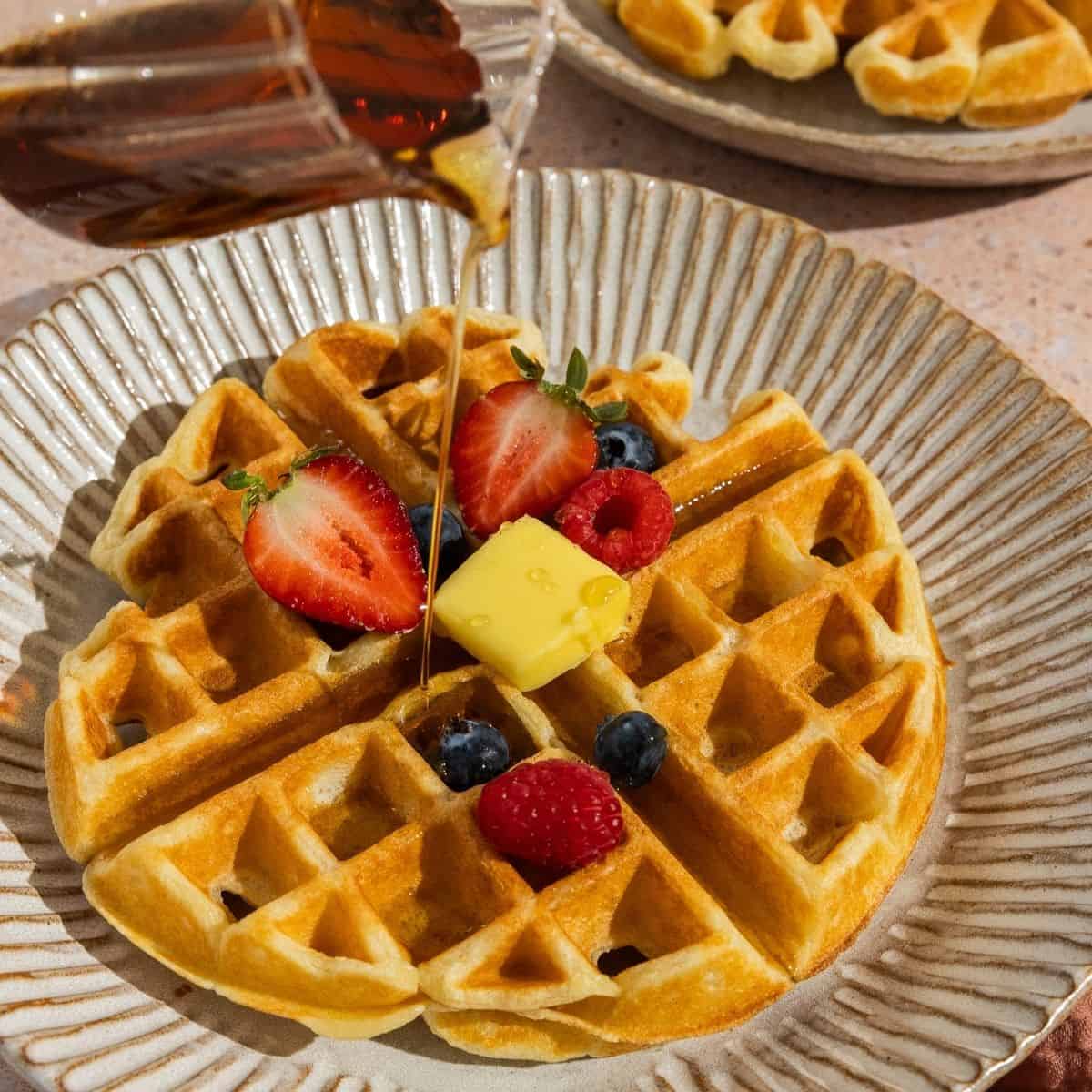 Featured image for cottage cheese waffles.