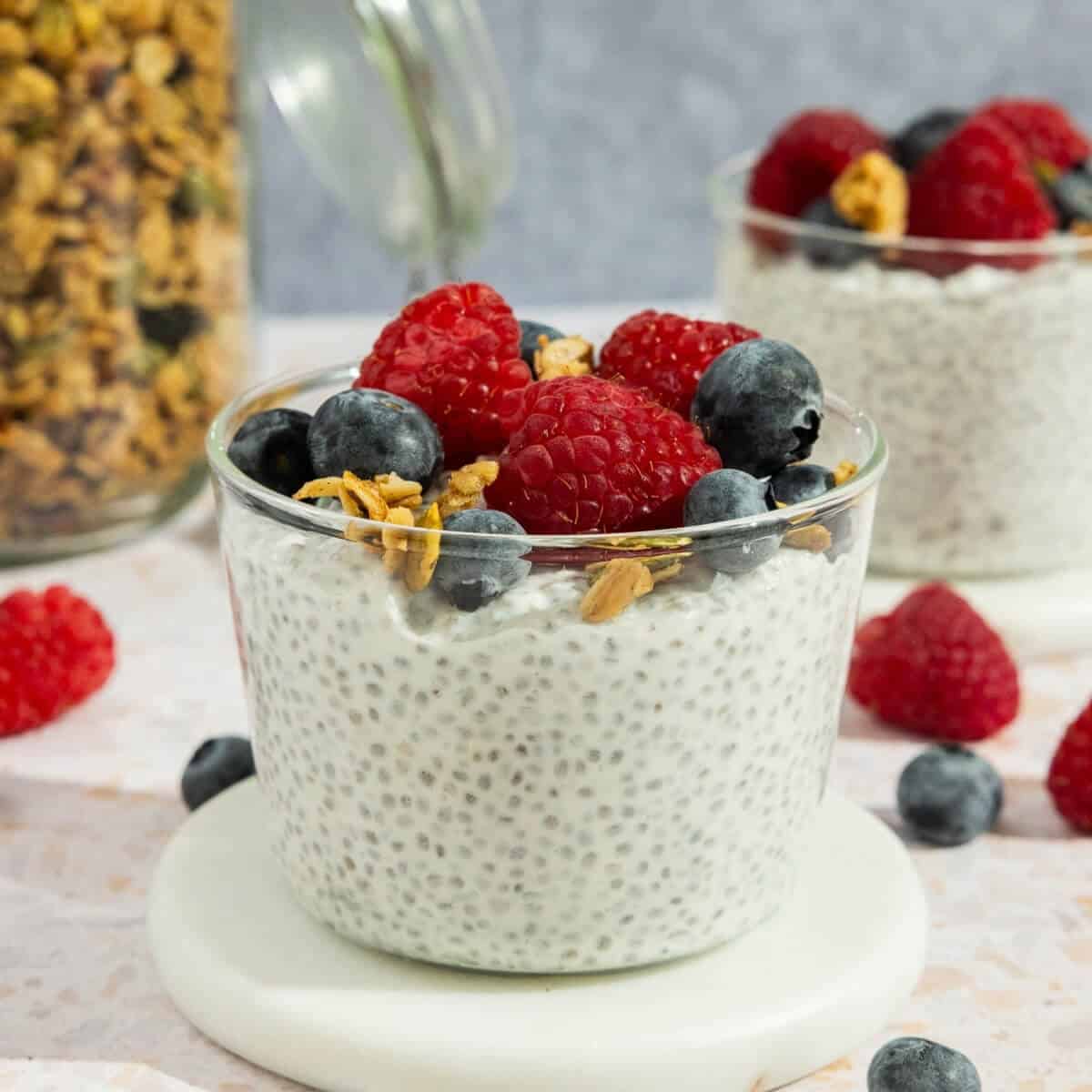 Featured image for chia pudding with yogurt.