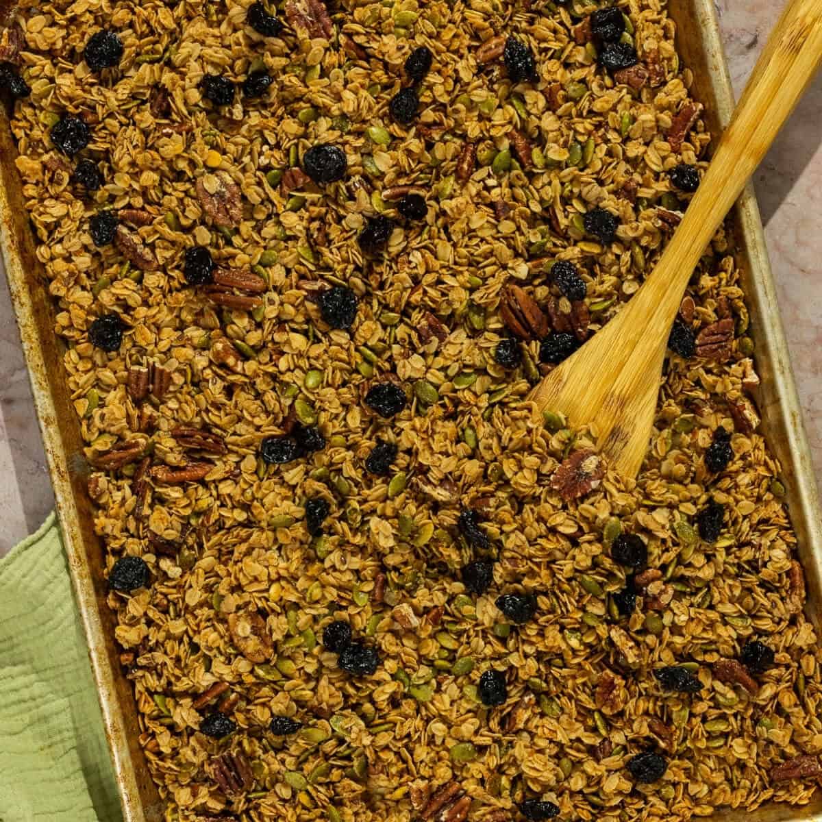 Featured image for pumpkin flax granola.