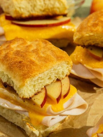 Featured image for turkey sliders with cheddar and apple.