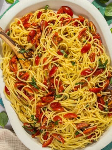 Featured image for bruschetta pasta.