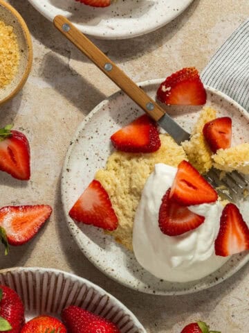 Featured image for strawberry shortcake on biscuits.