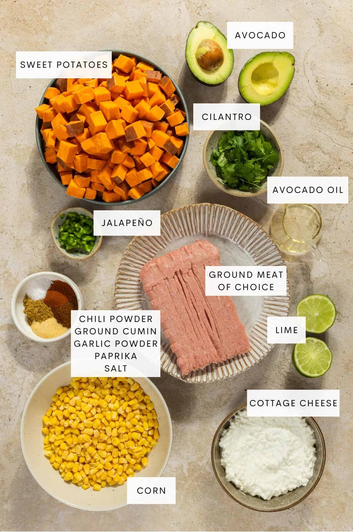 Ingredient shot for street corn bowls.