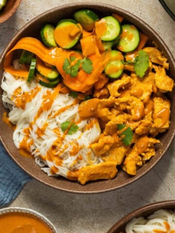 Featured image for chicken satay bowls.