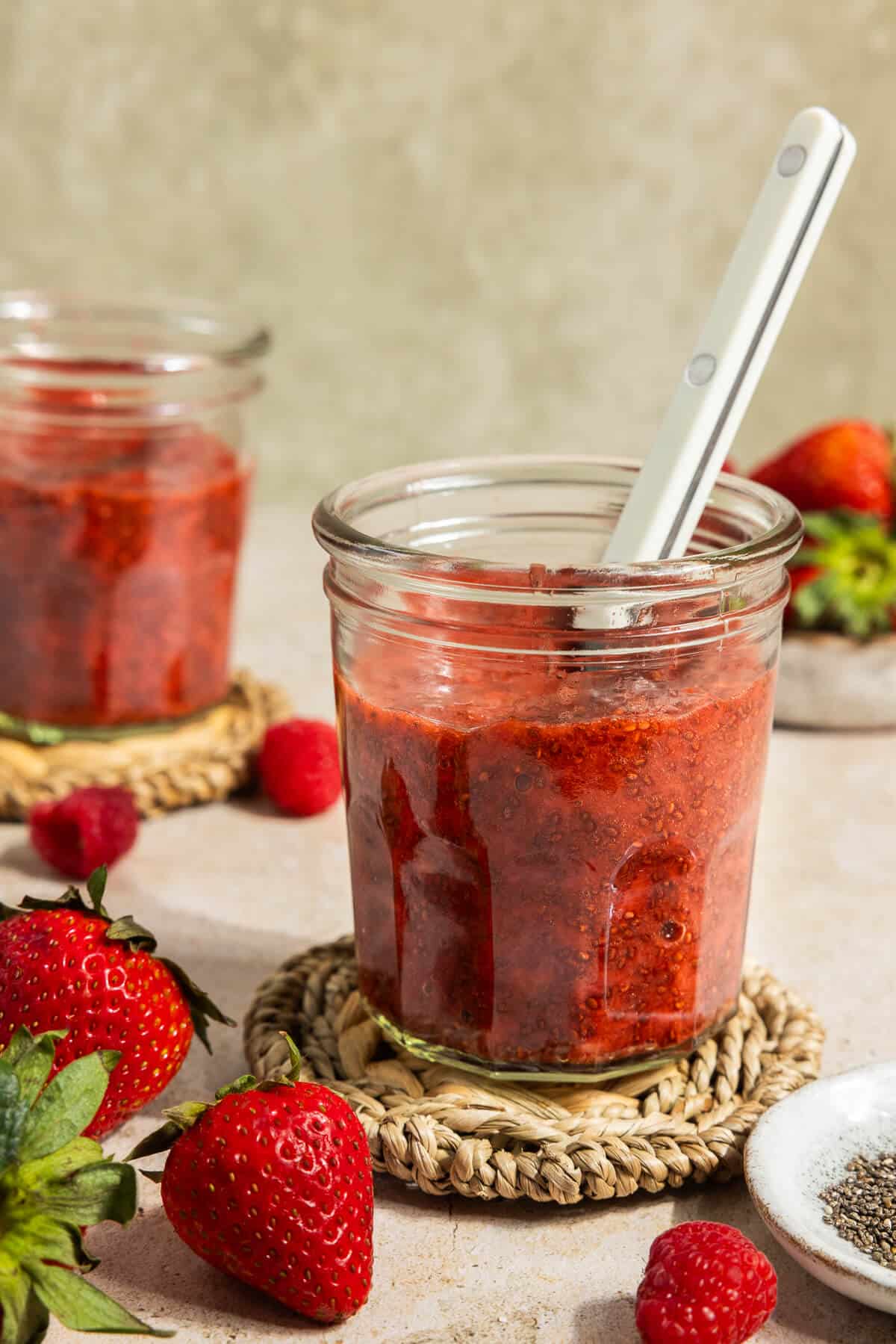 Chia jam in a jar.