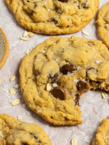 Featured image for oatmeal chocolate chip cookies.
