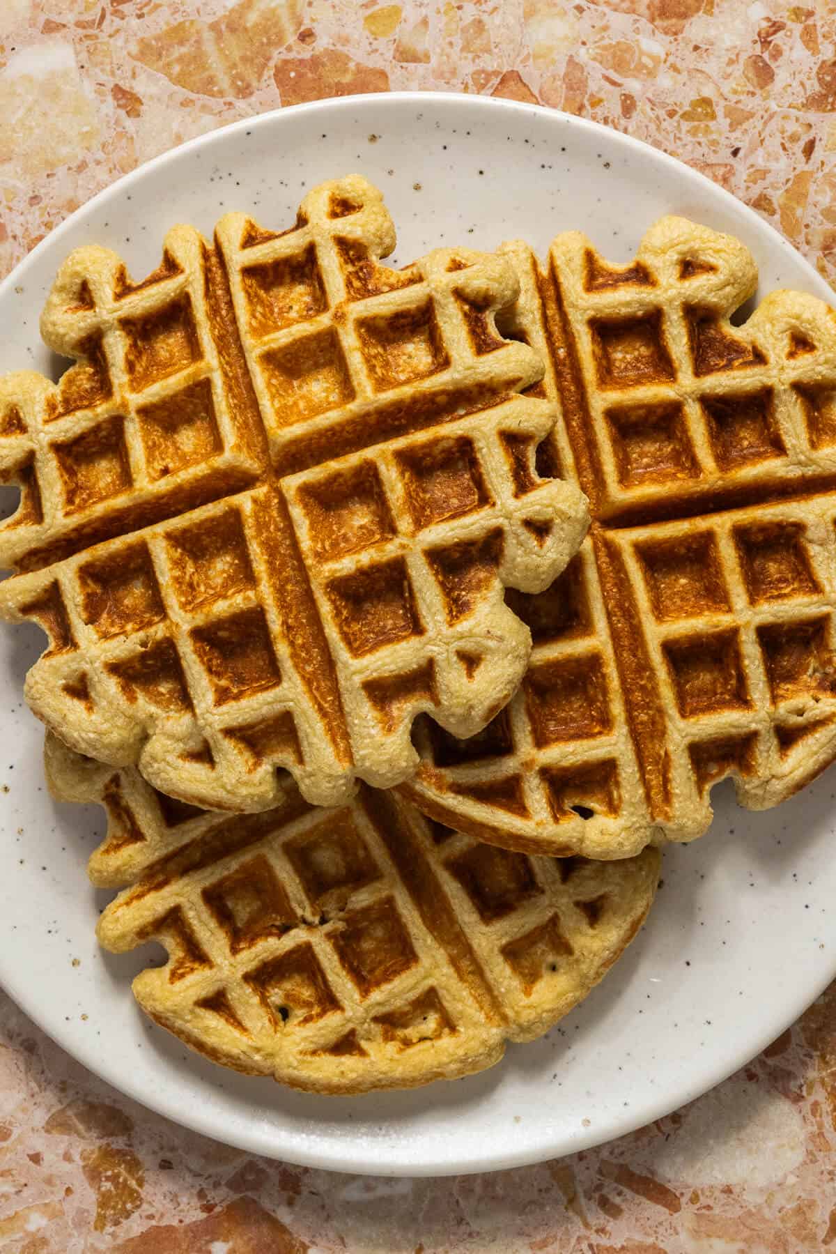 Plate of oat waffles.