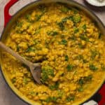 A large skillet with the completed butternut squash skillet recipe.